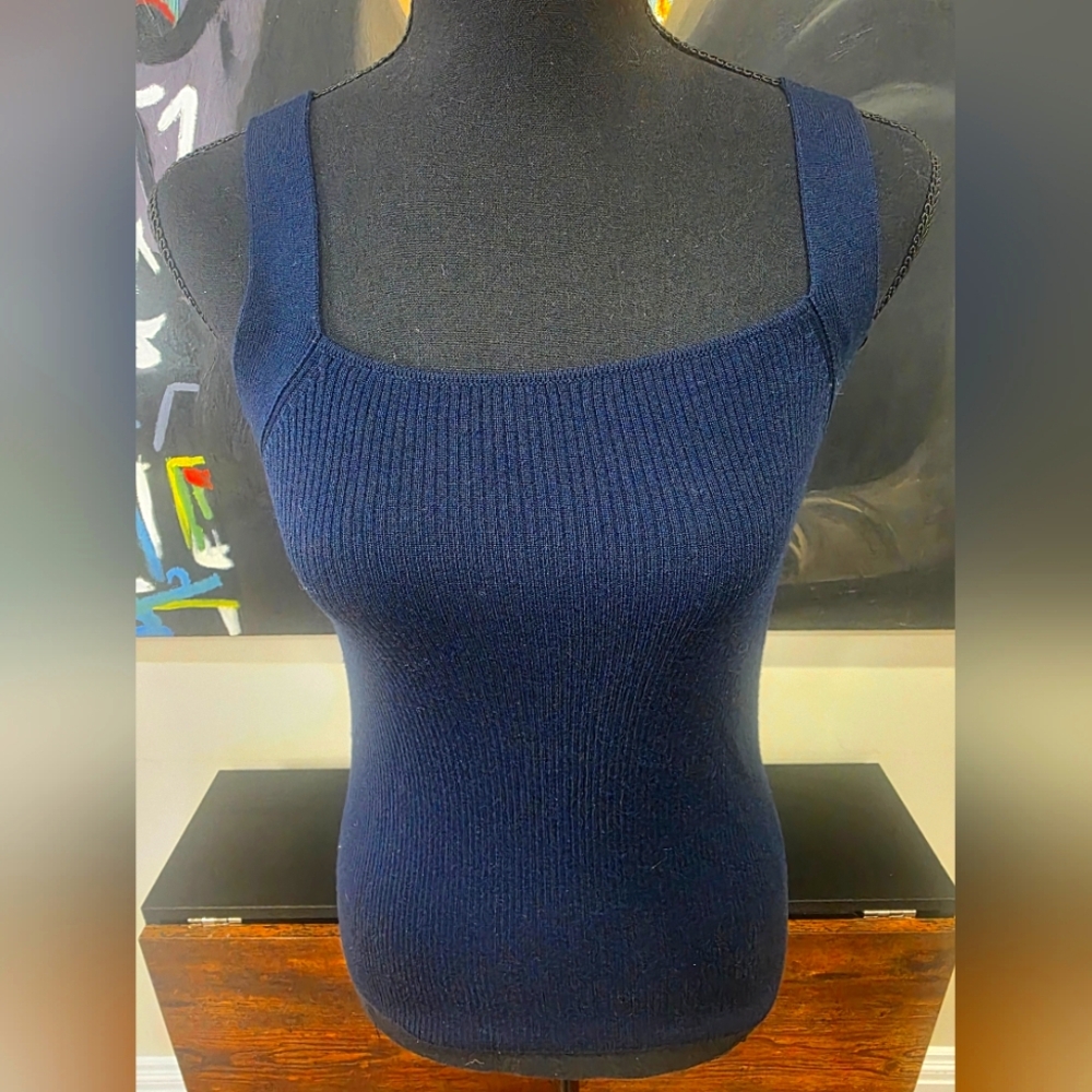 NWT Elie Tahari Navy Knit Tank Top – Size S